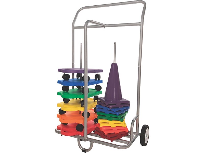 Champion Sports Scooter and Cone Storage Cart, Silver (SC036)