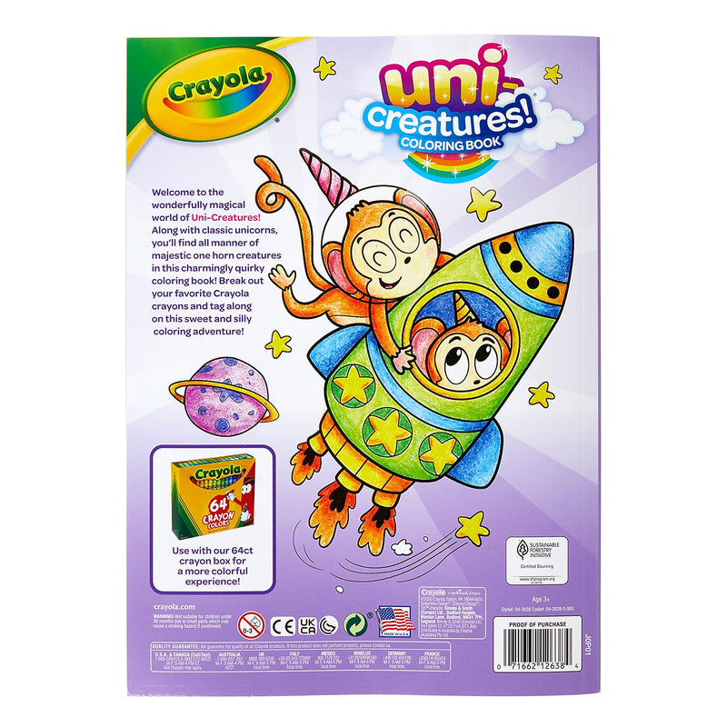 Crayola Uni-Creatures Coloring Book, 96 Pages, 8/Bundle (BIN042638-8)
