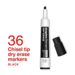 Staples Remarx Dry Erase Marker, Chisel Tip, Black, 36/Pack (ST62937)