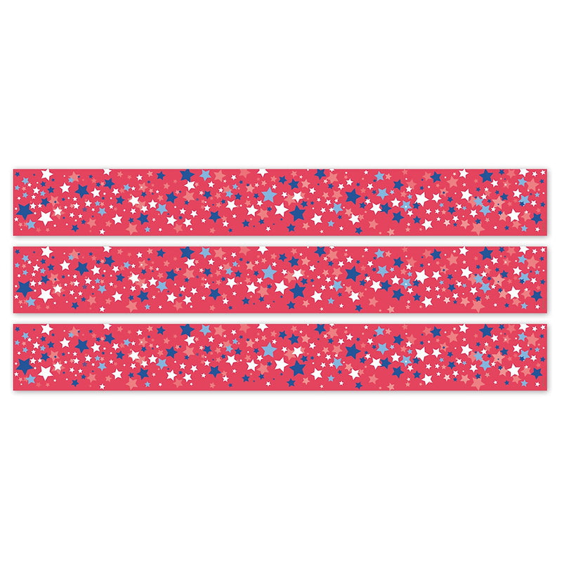 Creative Teaching Press Core Decor EZ Border, 3" x 2', Patriotic Stars, 24/Pack, 3 Packs/Bundle (CTP11049-3)