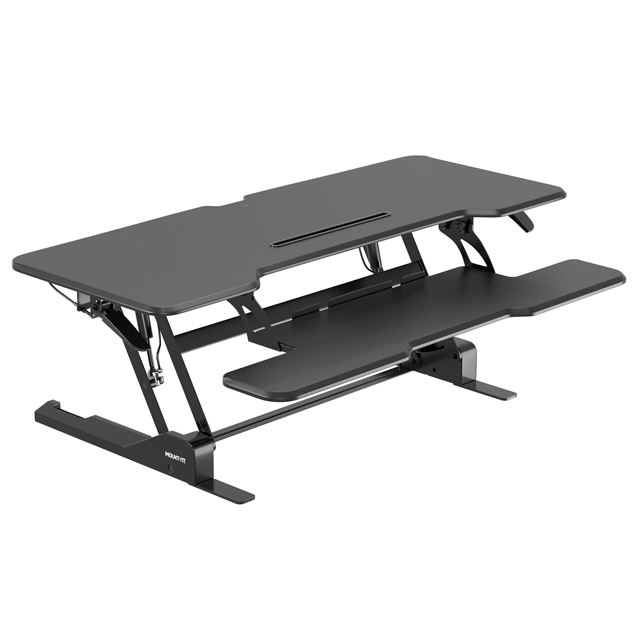 Mount-It! 47"W Manual Rectangular Adjustable Standing Desk Converter, Black (MI-15009L)