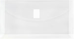 JAM Paper Premium Plastic Filing Envelope with Hook & Loop Closure, 5 1/4" x 10", Clear, 3/Pack (921V1CLX3)