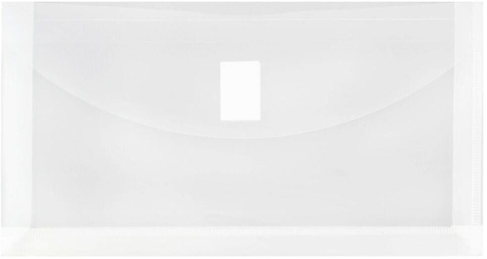 JAM Paper Premium Plastic Filing Envelope with Hook & Loop Closure, 5 1/4" x 10", Clear, 3/Pack (921V1CLX3)