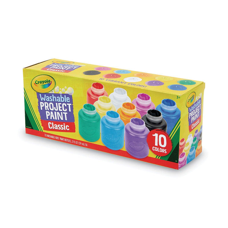 Crayola Washable Craft Paint, Assorted, 2 oz., 10/Pack (54-1205)