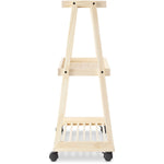Whitmor 3-Shelf Wood Mobile Kitchen Cart with Lockable Wheels, Natural (6026-11895)