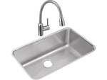 Elkay Lustertone Classic Single-Bowl Undermount Sink, 10" x 30.5" x 18.5", Stainless Steel, Lustrous Satin (ELUH281610)
