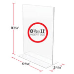 Staples Double-Sided Sign Holder, 8.5" x 11", Clear Plastic, 12/Pack (28180)