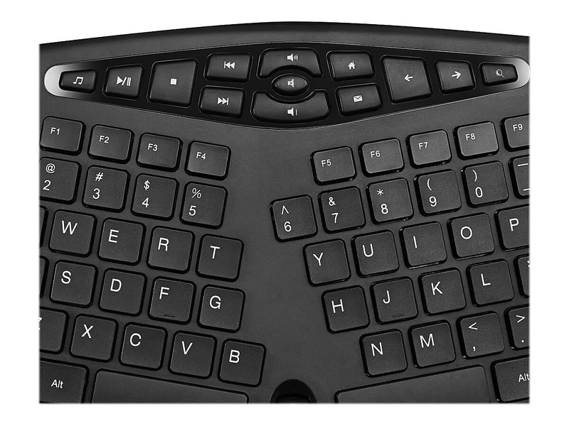 Adesso Tru-Form Media Ergonomic Keyboard, Black (AKB-160UB)