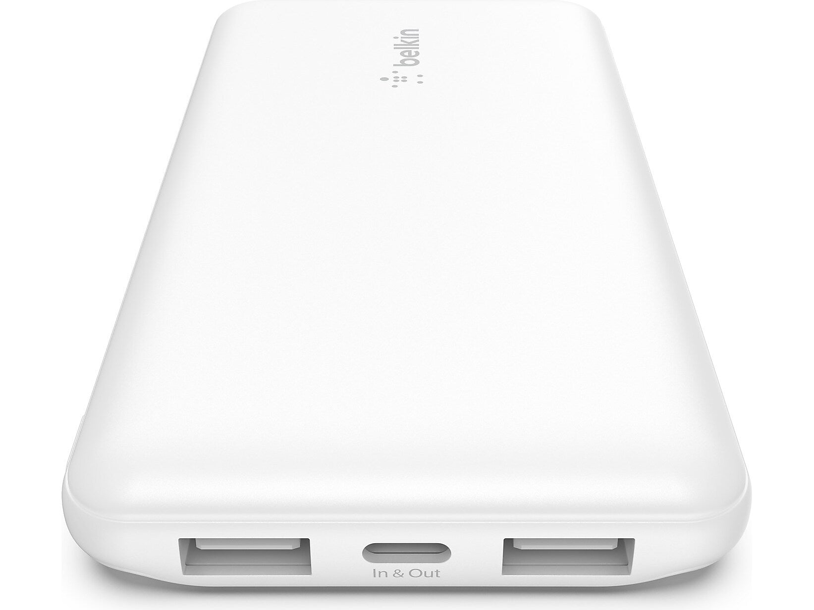 Belkin BoostCharge USB-A/USB-C Power Bank, 10000 mAh, White (BPB011btWH)