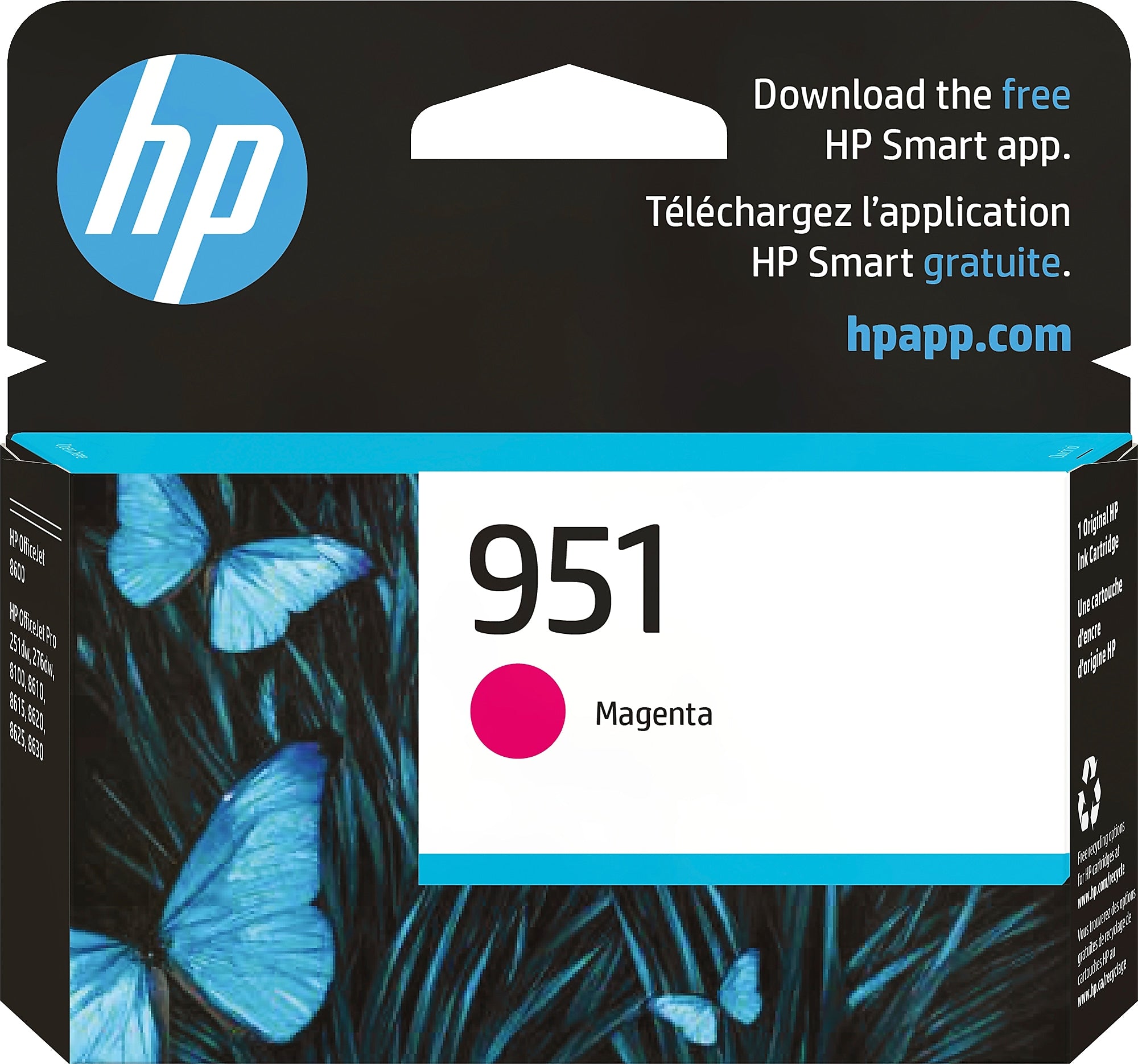HP 951 Magenta Standard Yield Ink Cartridge, Prints Up to 700 Pages (CN051AN#140)