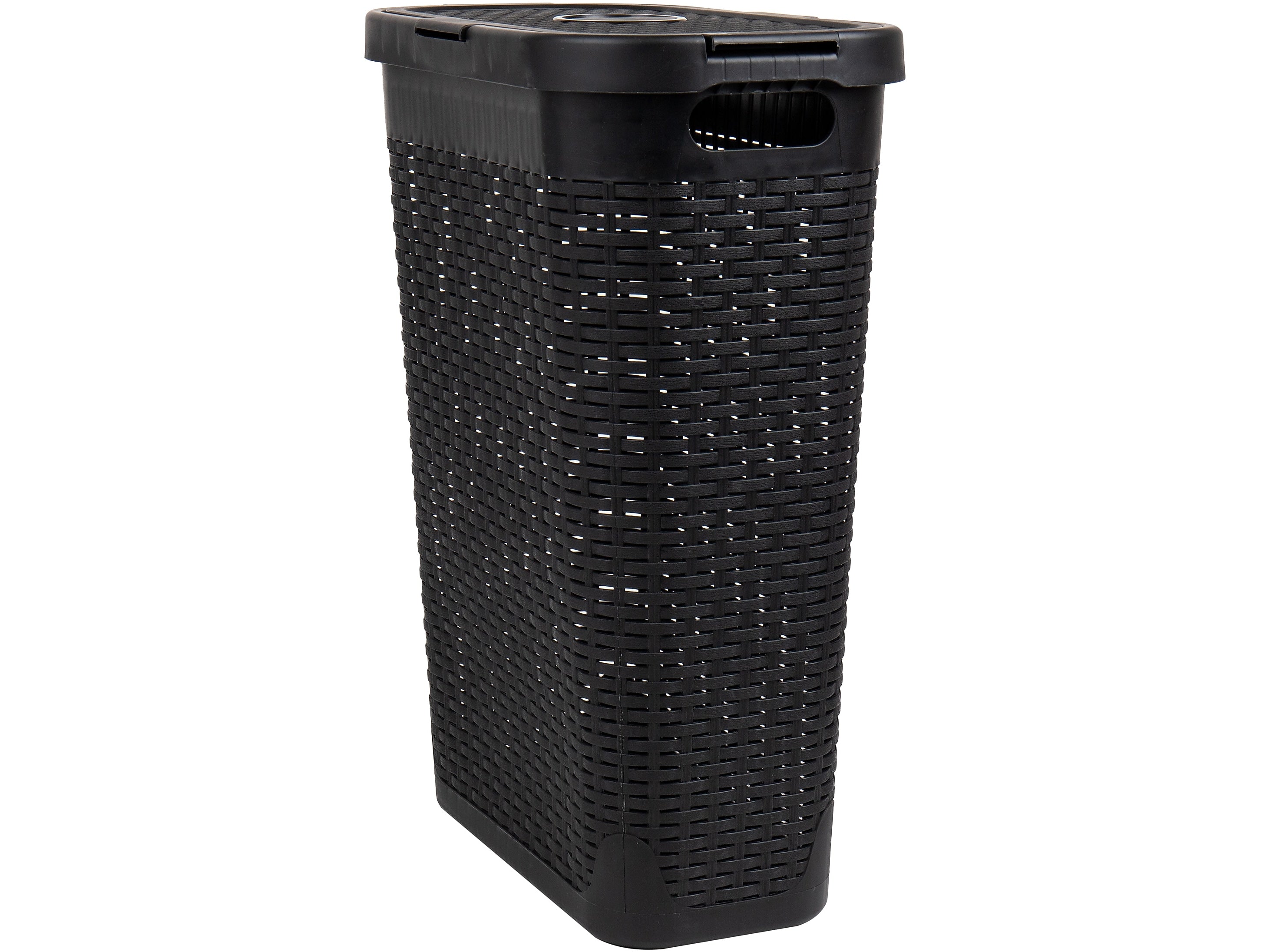 Mind Reader 10.57-Gallon Laundry Hamper with Lid, Plastic, Black (40HAMP-BLK)