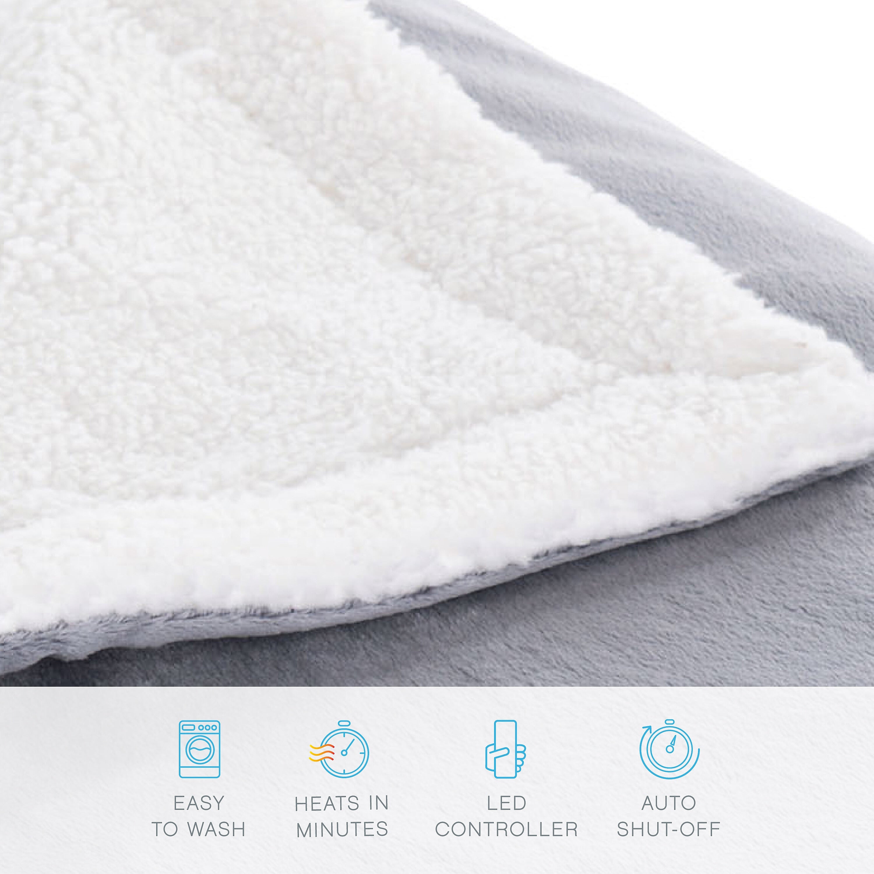 Pure Enrichment Heated Micromink & Sherpa Large Throw Blanket (PEHTTHRO-G-RT)