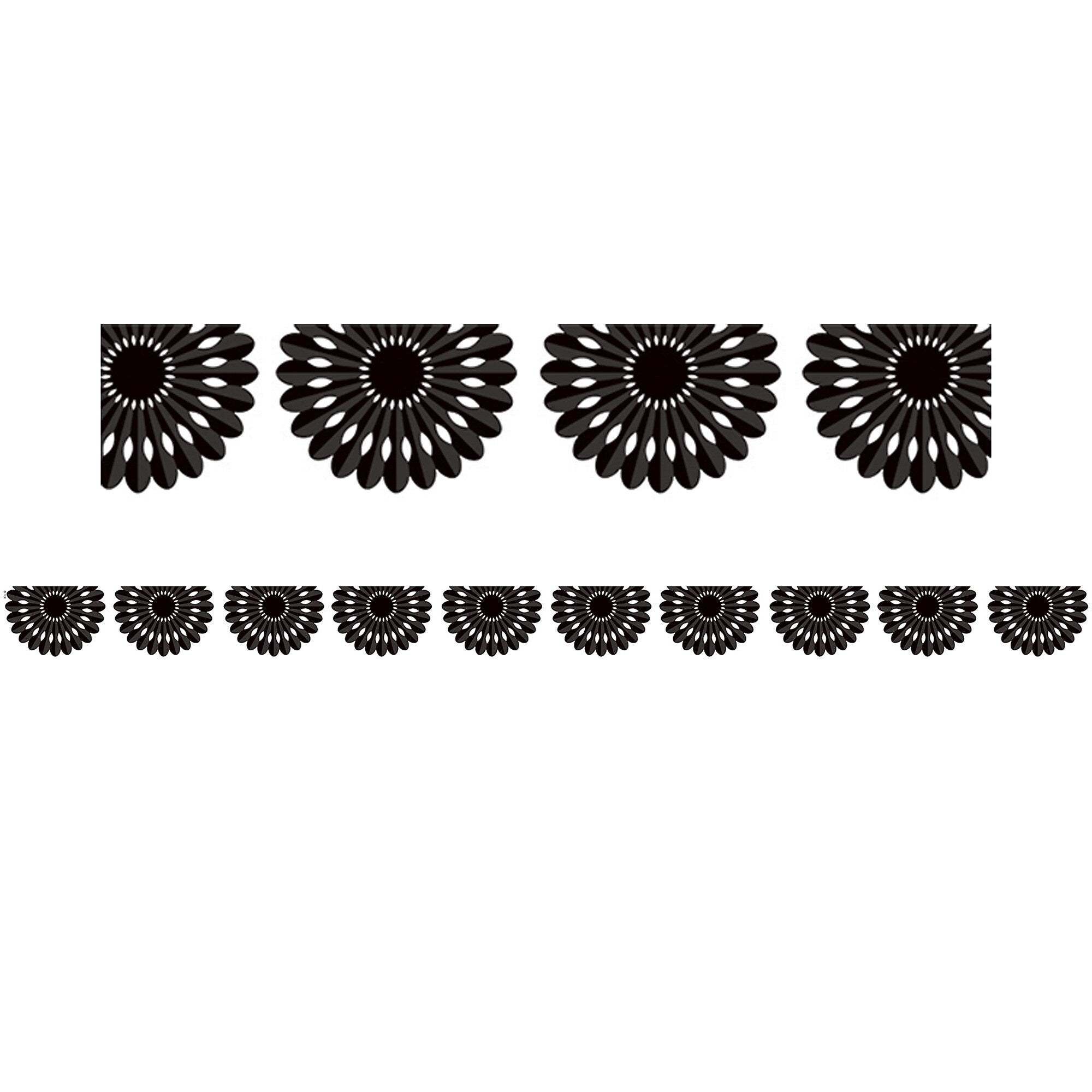 Teacher Created Resources Die-Cut Border Trim, 2.75" x 2.92', Black and White Fiesta, 12/Pack, 6 Packs/Bundle (TCR6107-6)