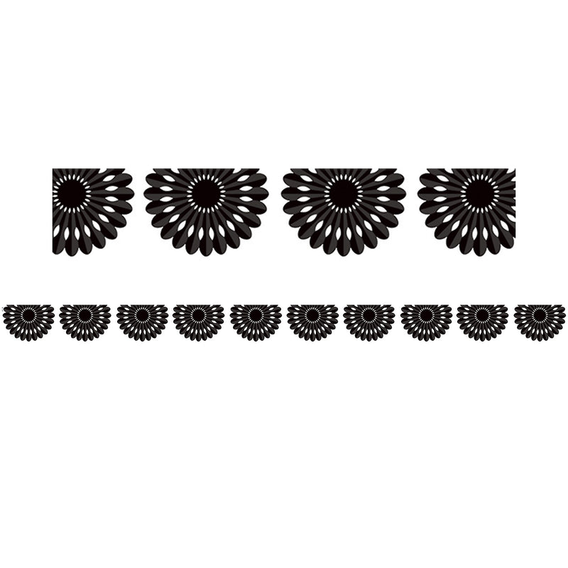 Teacher Created Resources Die-Cut Border Trim, 2.75" x 2.92', Black and White Fiesta, 12/Pack, 6 Packs/Bundle (TCR6107-6)