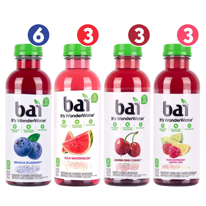 Bai Antioxidant Water Variety Pack, 18 oz., 15 Bottles/Pack (220-00656)