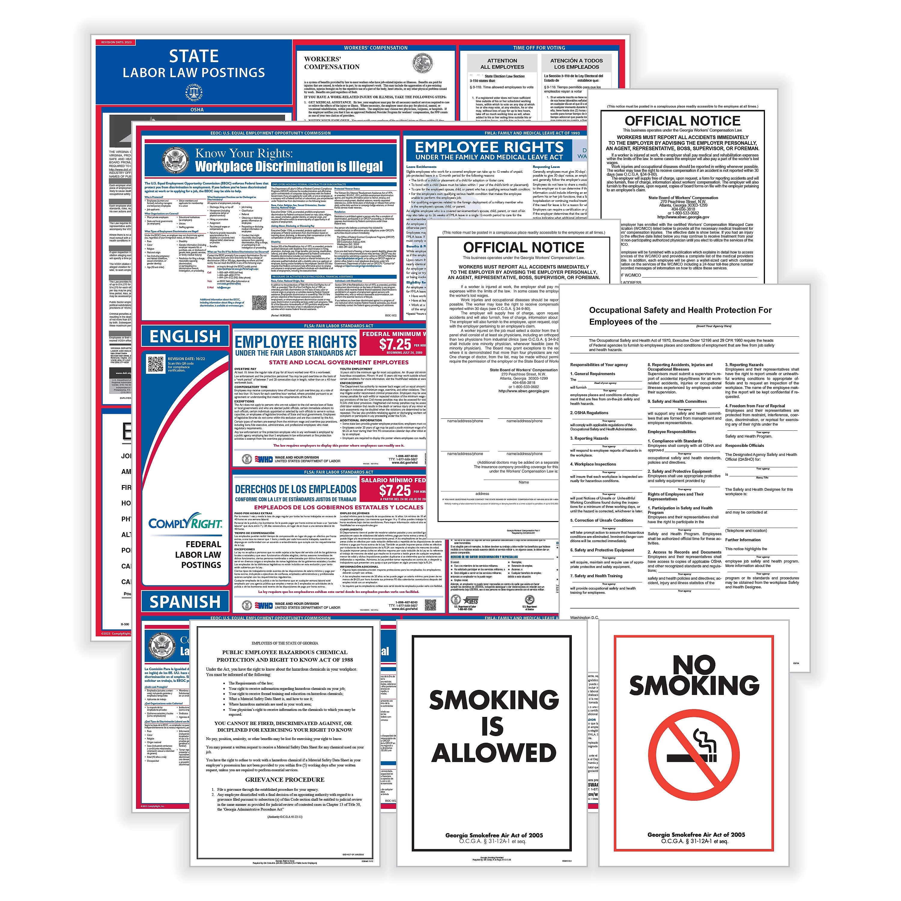 ComplyRight Federal (Bilingual), State and Public Sector (English) Labor Law 1-Year Poster Service, California (U1200CBOPSECCA)
