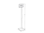 Azar Sign Holder, 12" x 50.5", Horizontal, Freestanding, Clear/Silver, Acrylic (300861)