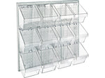 Azar 24" x 24" Pegboard 12 Small Bucket Accessory Organizer Kit, Clear, Each (700617-CLR)