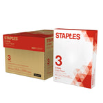 Staples 3-Hole Punch Copy Paper, 8.5" x 11", 20 lbs., 500 Sheets/Ream, 10 Reams/Carton (221192)