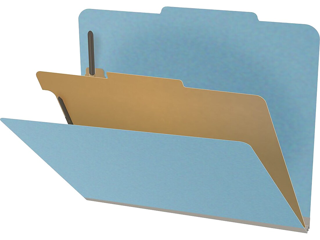 Medical Arts Press Pressboard Classification Folder, 1 Divider, 2" Expansion, Letter Size, Blue, 10/Box (DV-T42-14-3BLU)