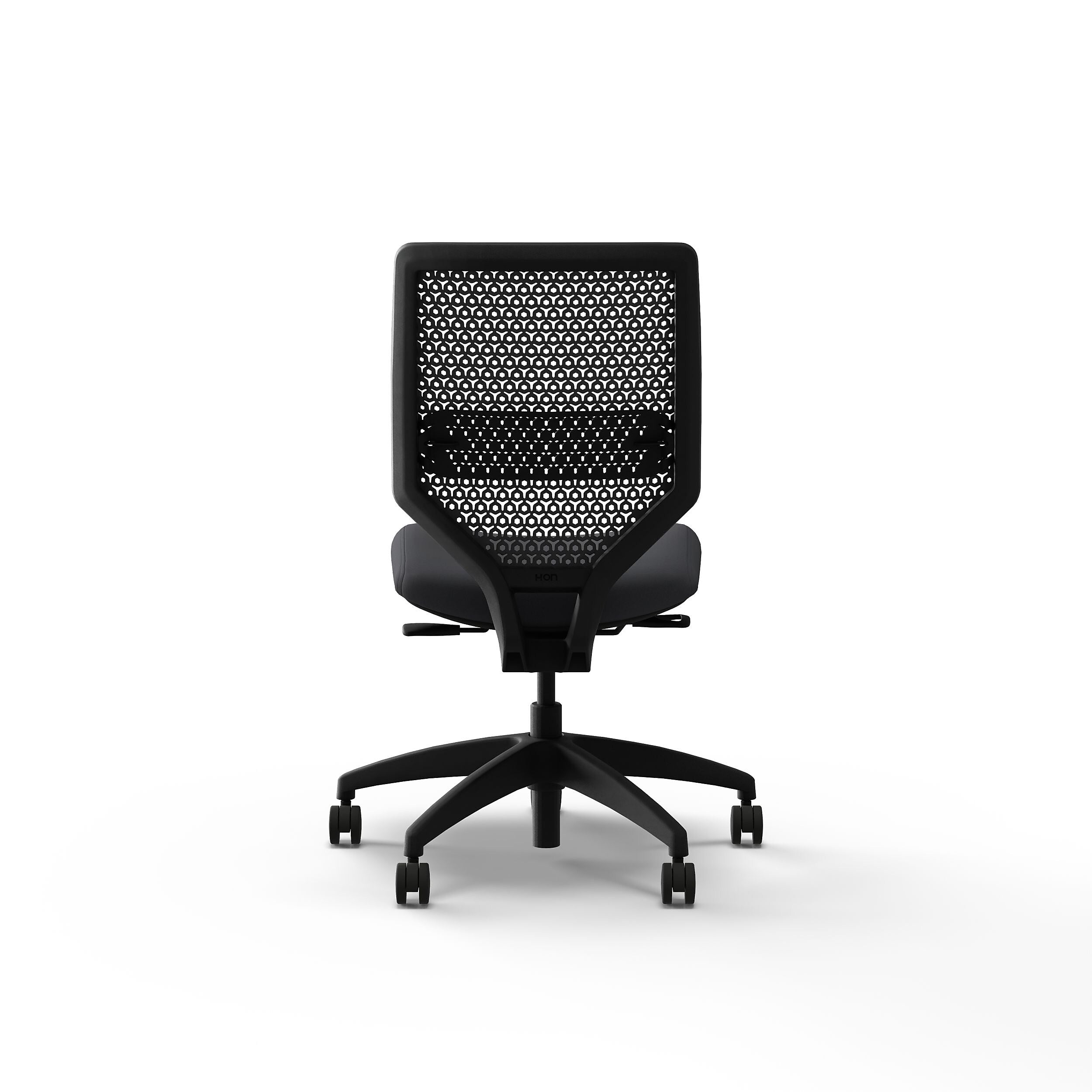 HON Solve Armless Vinyl/ReActiv Swivel Task Chair, Basalt/Charcoal (HSLVTMR.Y1.N.H.0S.SX23.BL.SB.T)