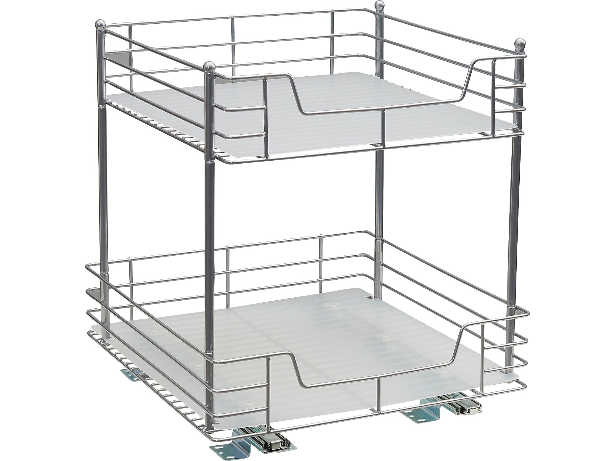 Household Essentials Glidez Steel 2-Tier Storage Organizer, Silver (25314-1)