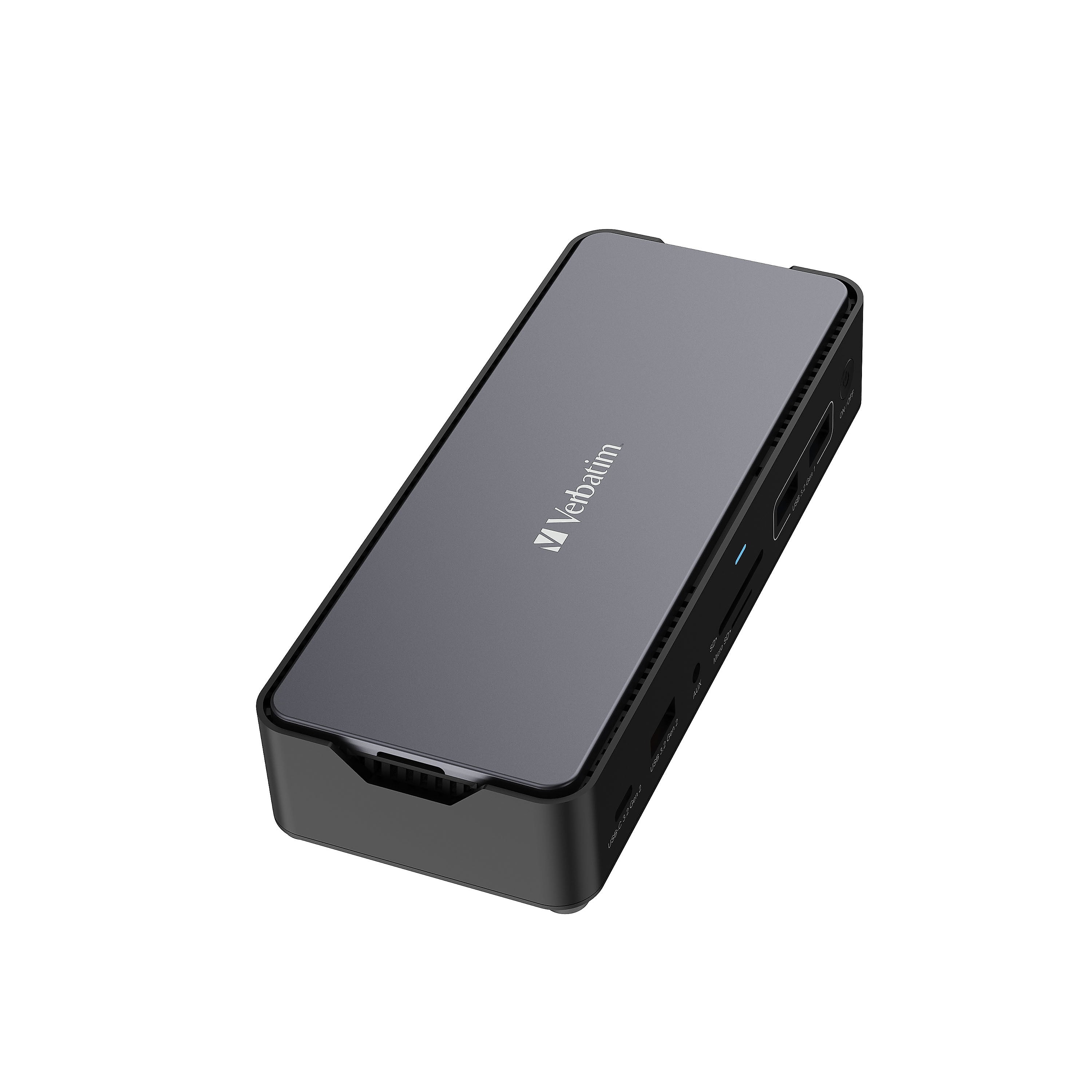 Verbatim USB-C Pro SSD Enclosure Universal 15-in-1 Docking Station for Windows 11/10/8, MacOS x 10.4 or above Laptop (32173)