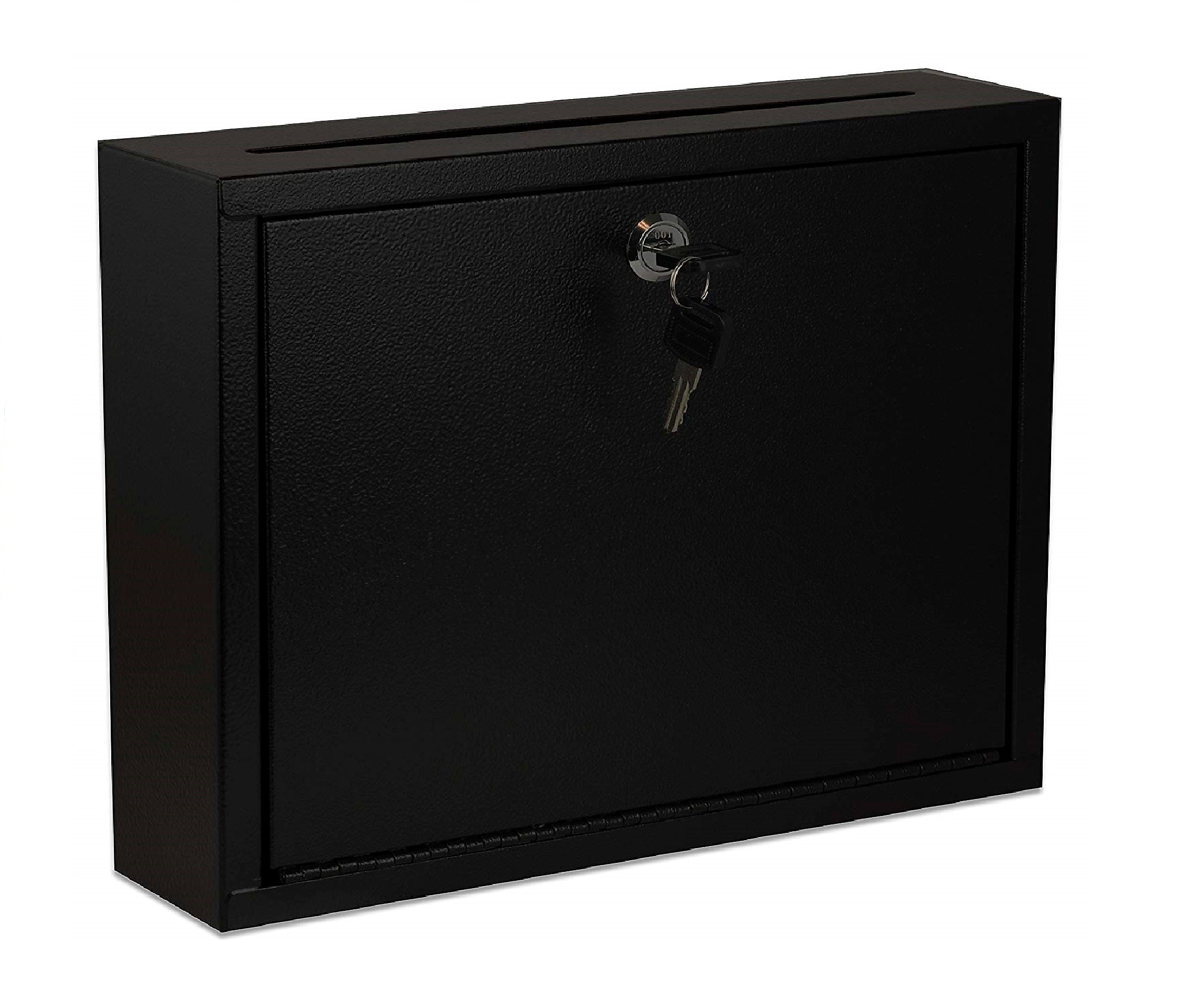 AdirOffice Steel Multipurpose Drop Box Interoffice Mailbox, Large, Black (631-03-BLK-PKG)