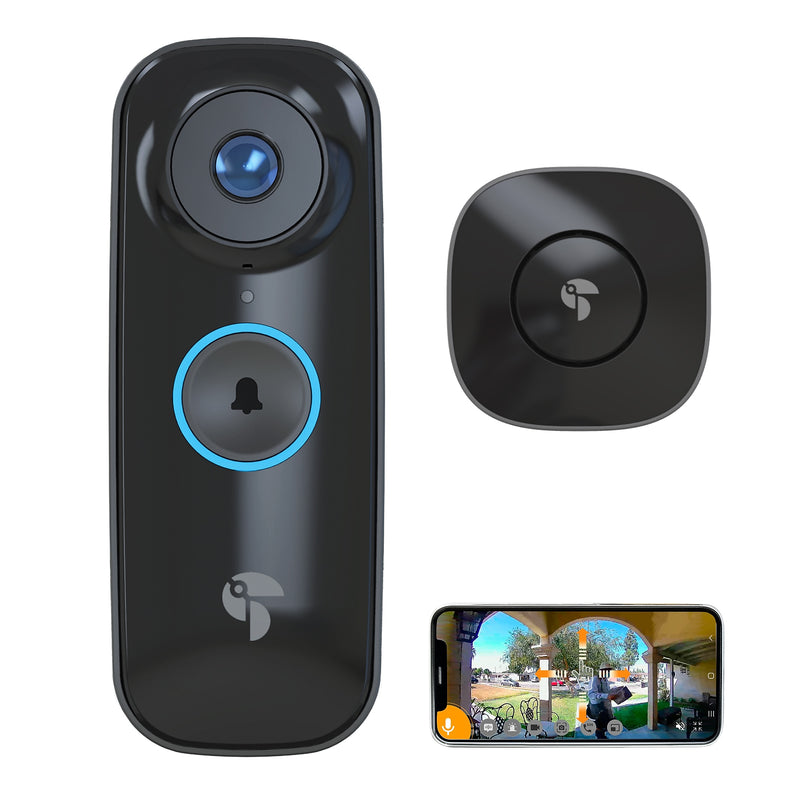 Toucan Wi-Fi Wireless Smart Video Doorbell Pro, Black (TVDP05GR)