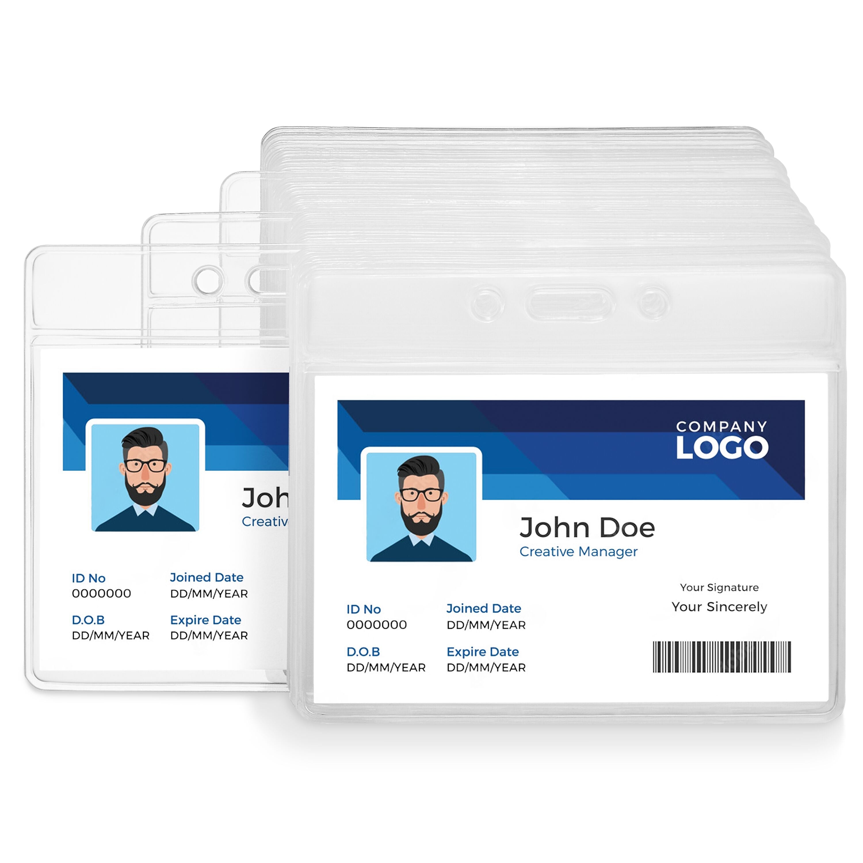 Staples Heavy-Duty ID Badge Holders, 3-3/8" x 3-7/8", Plastic, Clear, 50/Pack (37867)