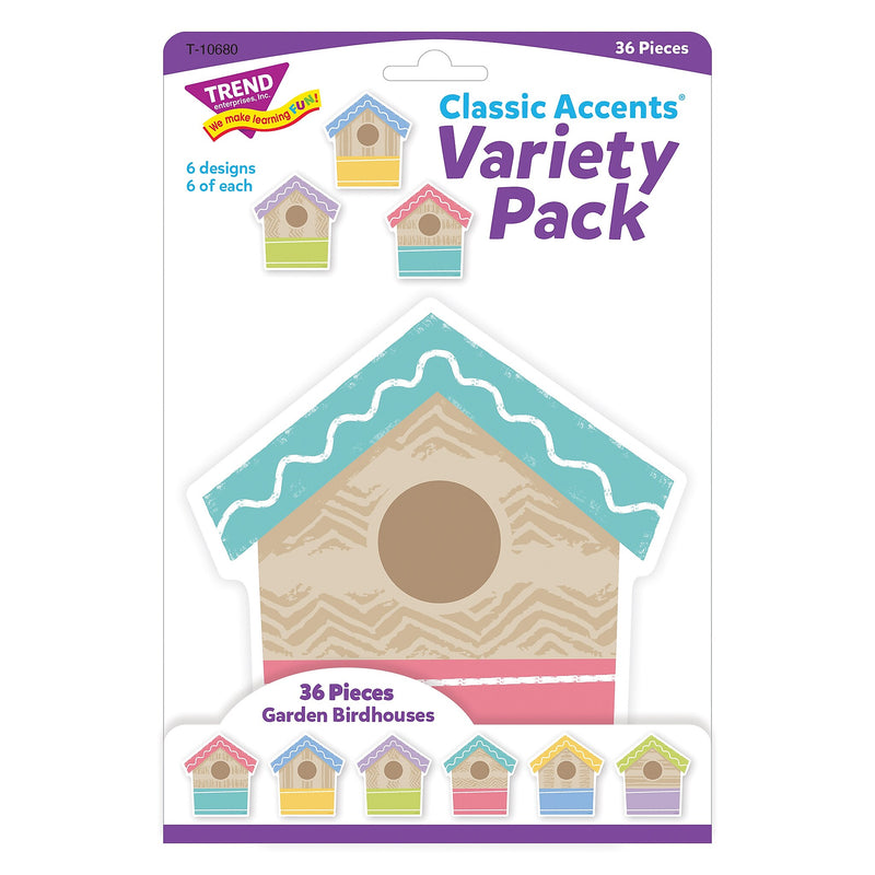 TREND Garden Birdhouses Classic Accents Variety Pack, 108/Bundle (T-10680-3)
