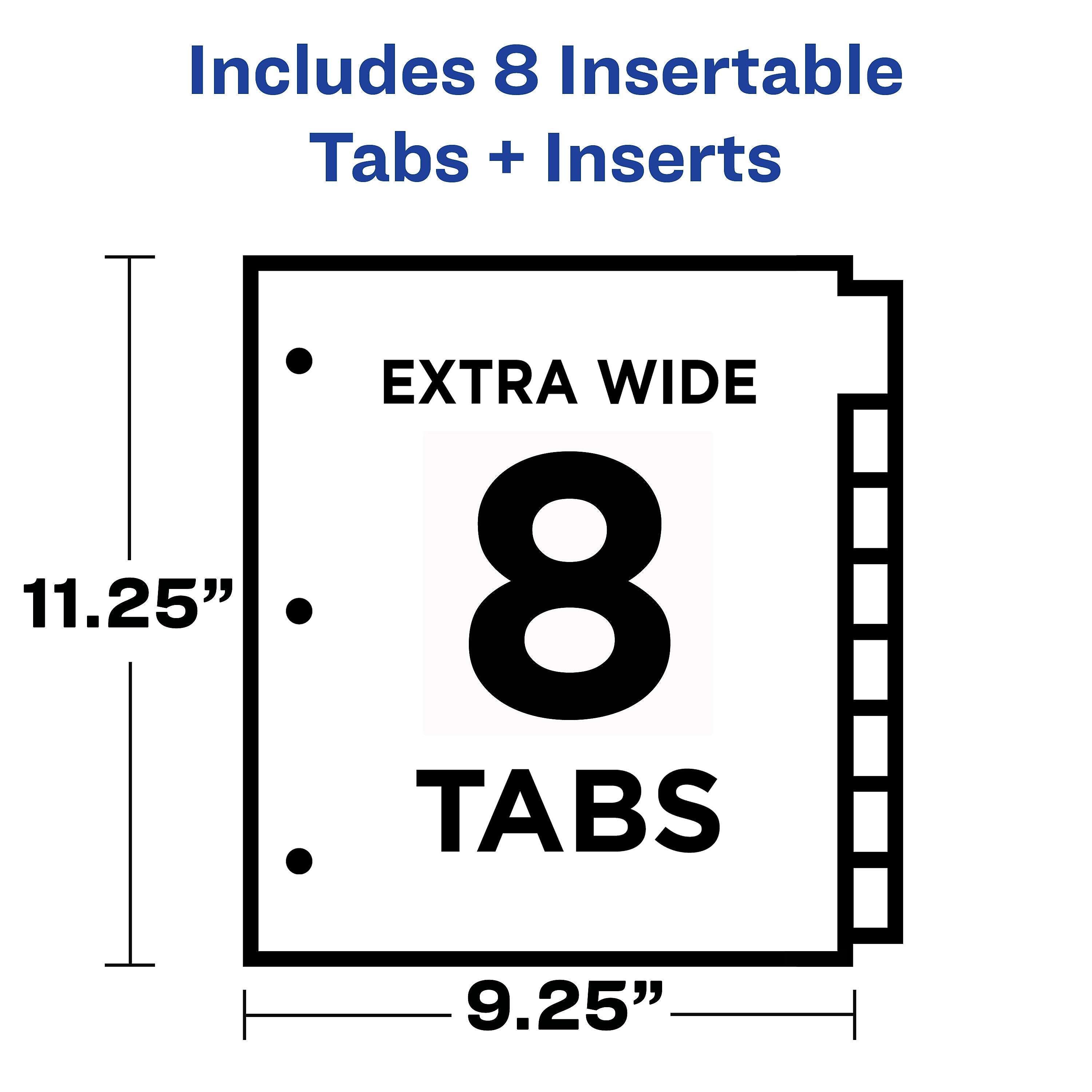 Avery Big Tab Insertable Plastic Divider, 8 Tabs, Multicolor, 1 Set (11903)