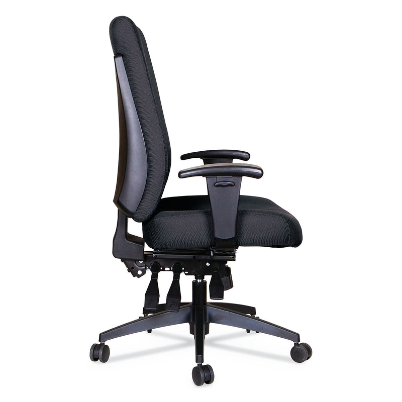 Alera Wrigley Series 24/7 High Performance High-Back Multifunction Task Chair, Up to 300 lbs., Black Seat/Back, Black Base