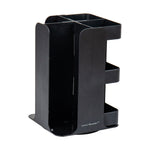 Mind Reader Plastic 8-Compartment Cup and Condiment Carousel Countertop Organizer, Black (CUPOSPIN-BLK)