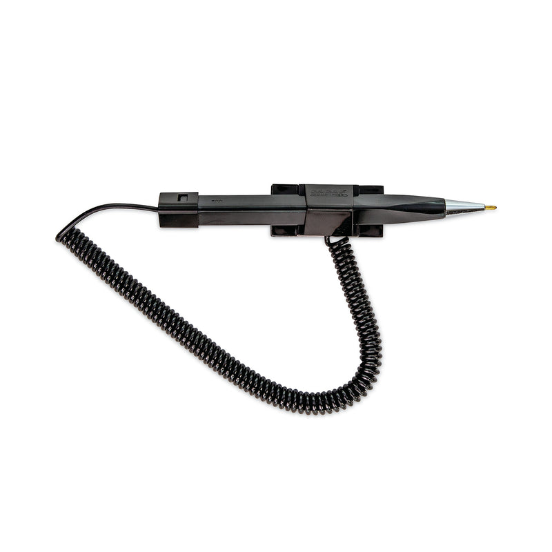 CONTROLTEK® Wedgy Secure Ballpoint Counter Pen, Fine 0.5 mm, Black Ink, Black
