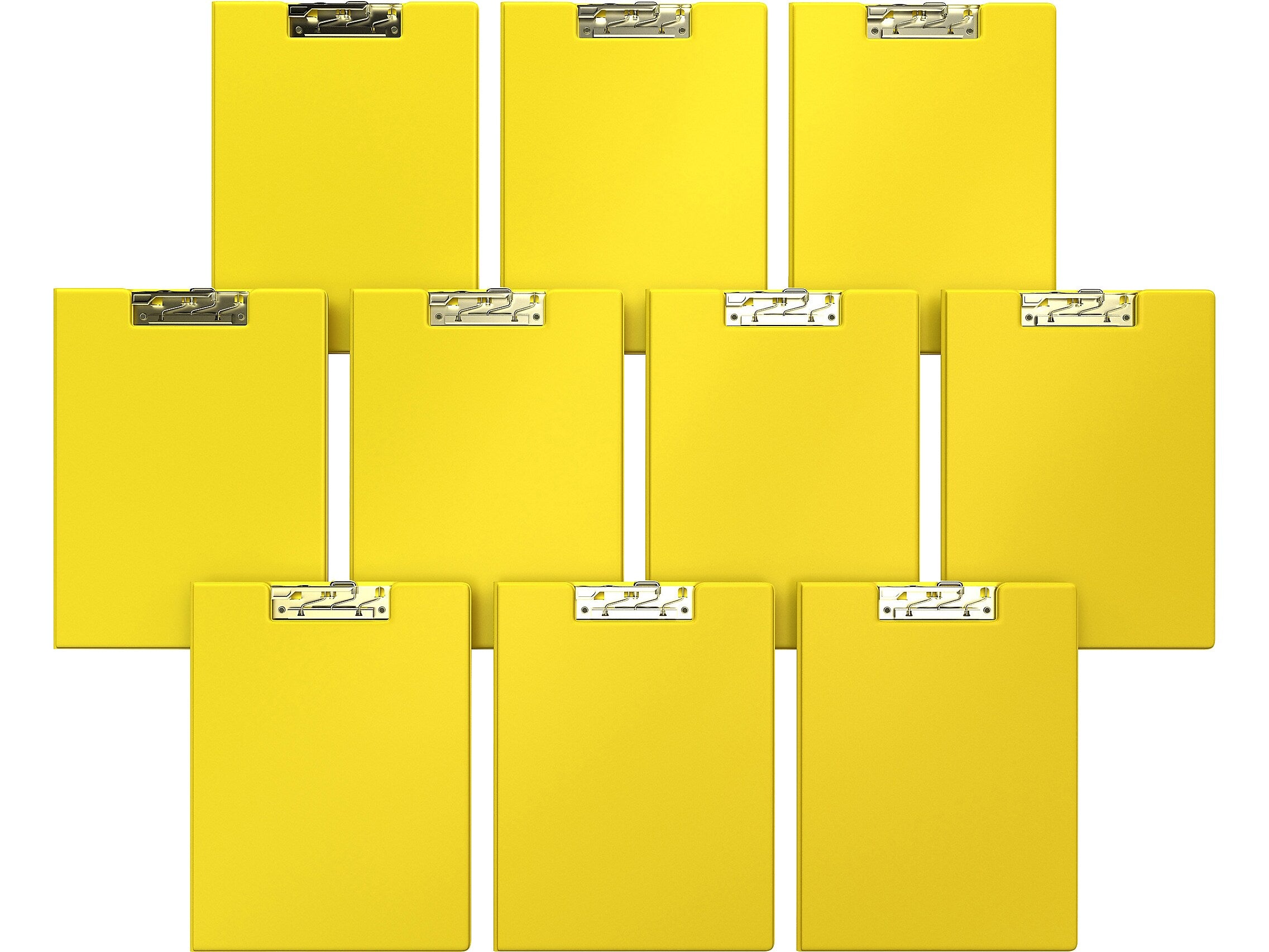 Davis Group Premium Polypropylene Clipboard, Letter Size, Yellow, 10/Pack (4511-05-10)