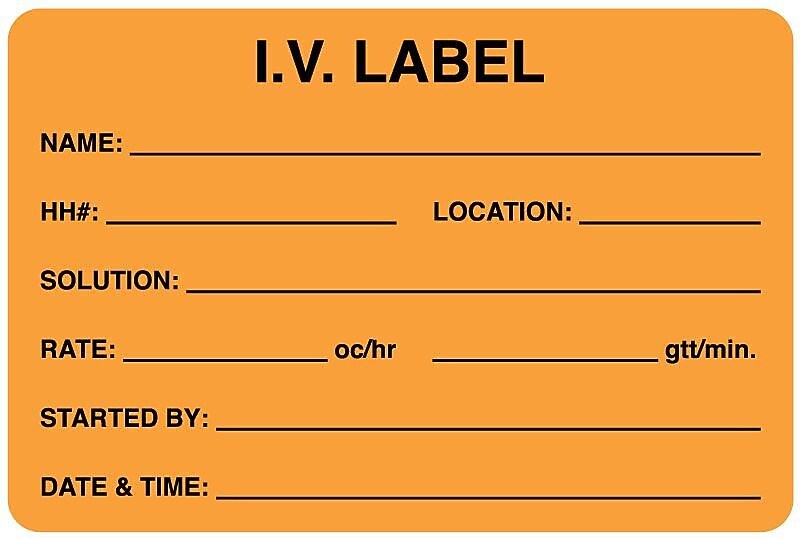IV Medication Added Label, 3" x 2"
