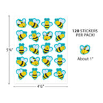 Teacher Created Resources Buzzing Bees Stickers, Multicolored, 120/Pack, 12/Packs/Bundle (TCR6913-12)