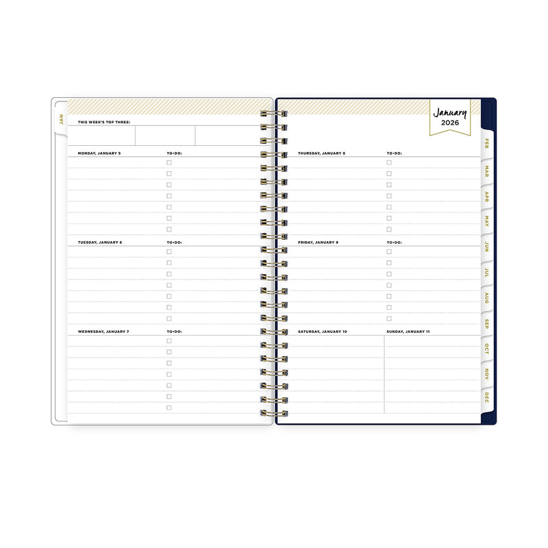 Planning Calendar DD Meadow Blue Poly CYO 5x8 RY26 Wkly/Mthly Safety Wirebound -