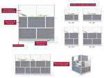 Luxor Modular Room Divider Add-On Wall, 48"H x 53"W, Gray PET/Frosted Acrylic (MW-5348-XFCG)