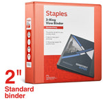 Staples 2" 3-Ring View Binder, D-Ring, Orange (26446-CC)