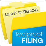 Pendaflex Recycled File Folder, 1/3-Cut Tab, Assorted, Letter Size, Yellow, 100/Box (4210 1/3 YEL)