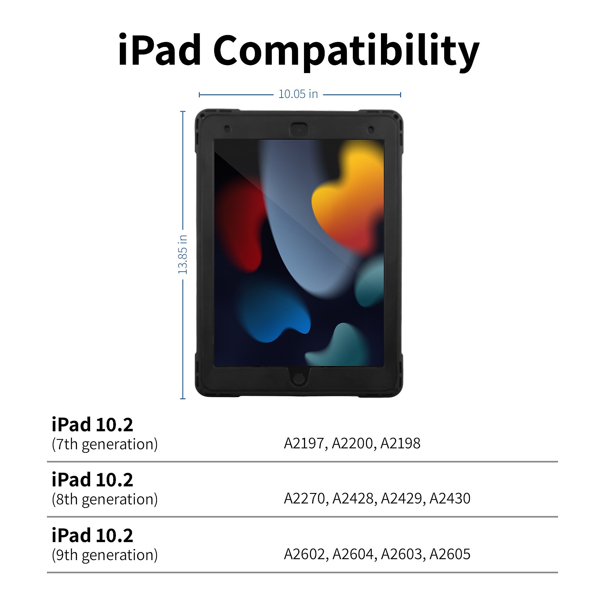 CODi Rugged Polycarbonate 10.2" Case for iPad 7th/8th/9th Generation, Black (C30705067)