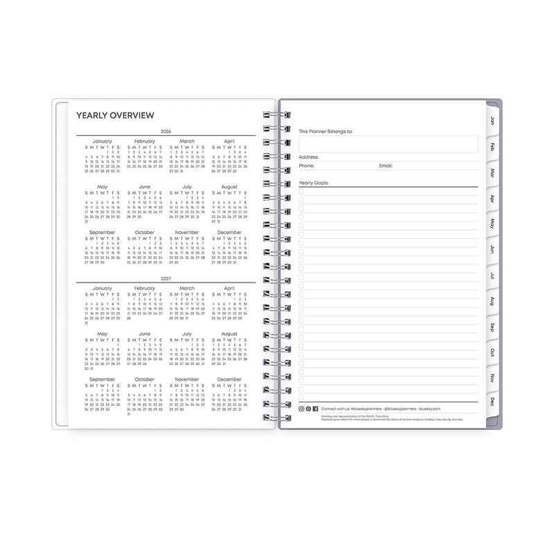 2026 Blue Sky Ru Du Flore 5" x 8"  Weekly & Monthly Planner, Plastic Cover, Multicolored (101603-26)
