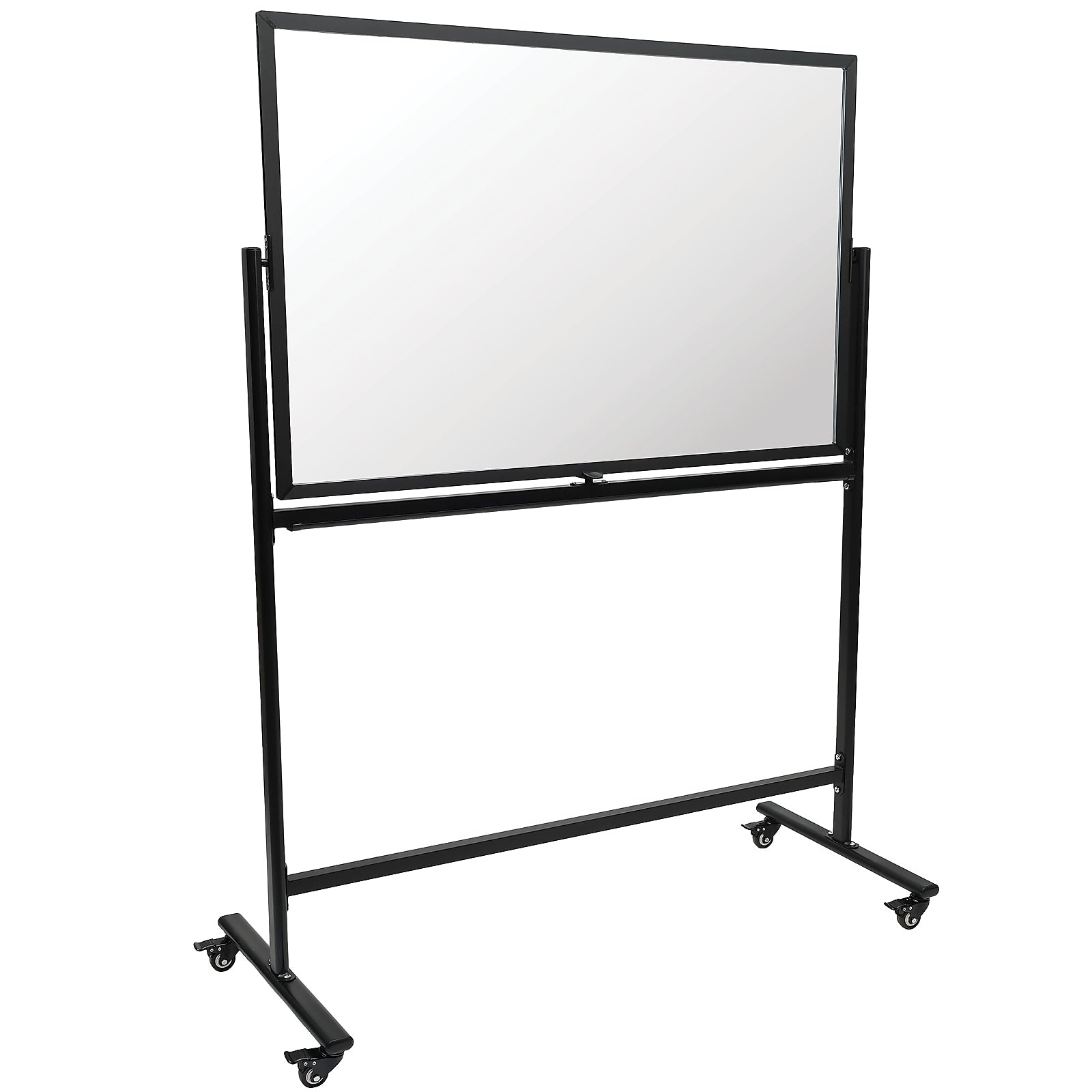 Excello Global Products Glass Mobile Dry-Erase Whiteboard, Aluminum Frame, 48" x 32" (EGP-HD-0552)