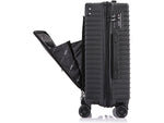 DUKAP Tour 20" Hardside Carry-On Suitcase, 4-Wheeled Spinner, TSA Checkpoint Friendly, Black (DKTOU00S-BLK)