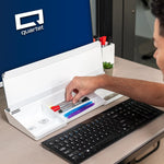 Quartet Flip-Top Glass Dry-Erase Desktop Pad, 18" x 6", White Surface (Q090F04-R)