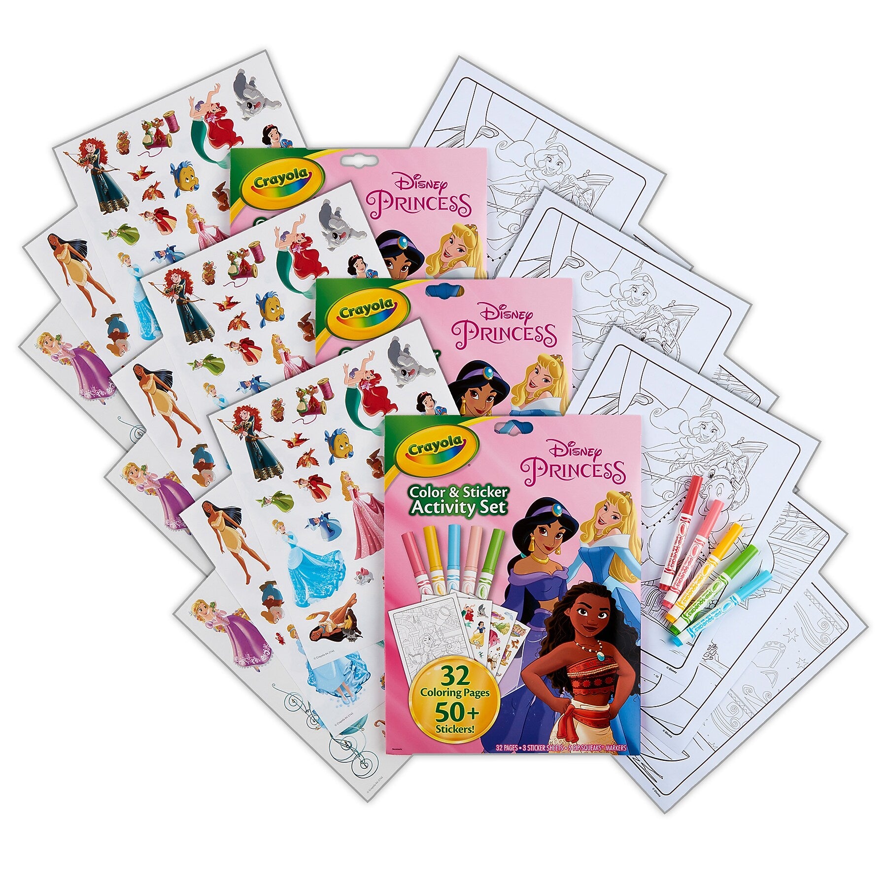 Crayola Color & Sticker: Disney Princess Activity Book, 3 Sets/Bundle (BIN042745-3)