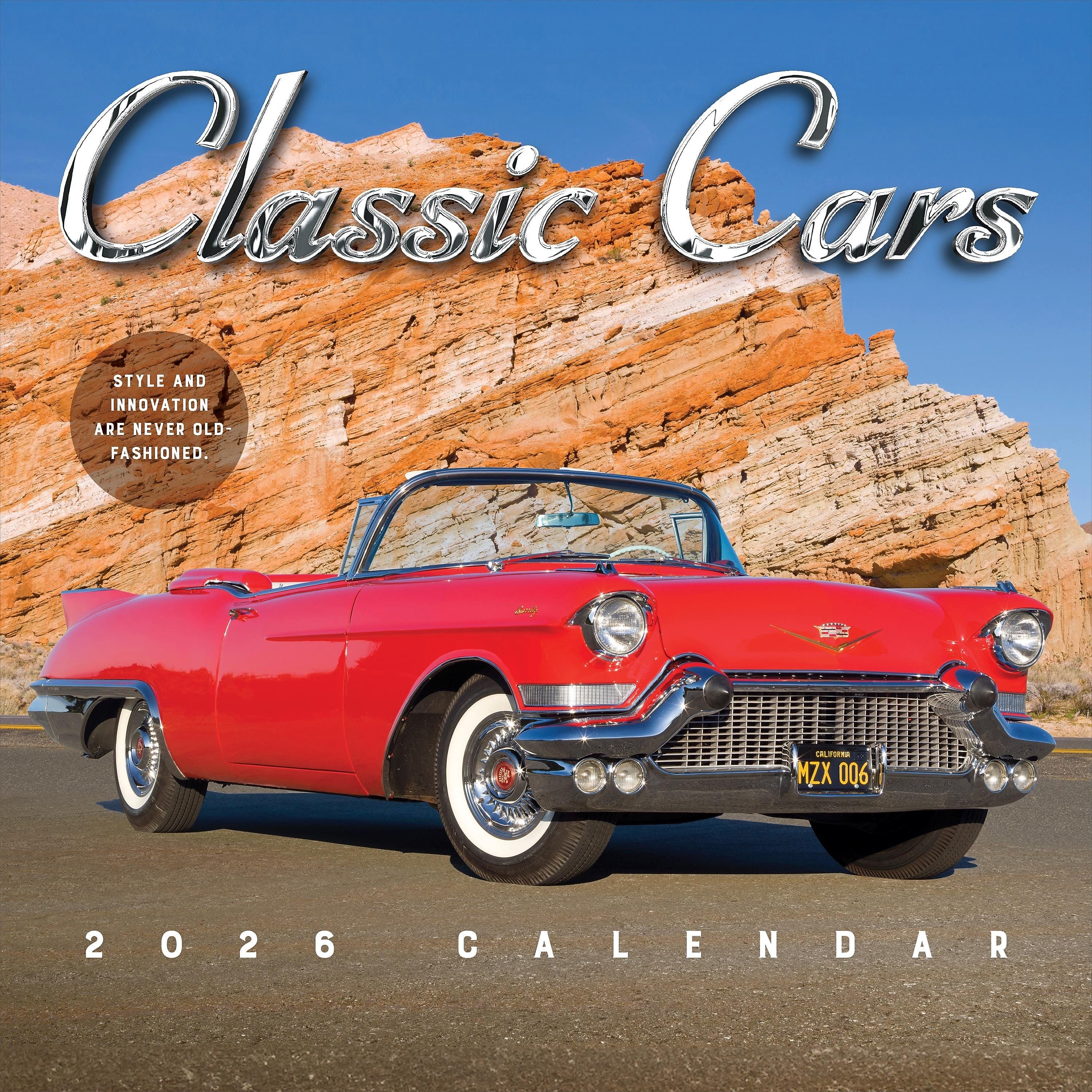 2026 TF Publishing Classic Cars 12" x 12" Monthly Wall Calendar, Multi (26-1004)