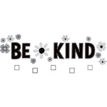 Teacher Created Resources Black and White Floral Be Kind Bulletin Board Set, 60/Set (TCR6801)